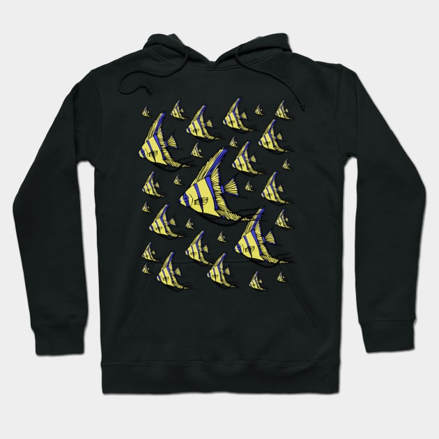 Yellow Angelfish Hoodie by RockettGraph1cs